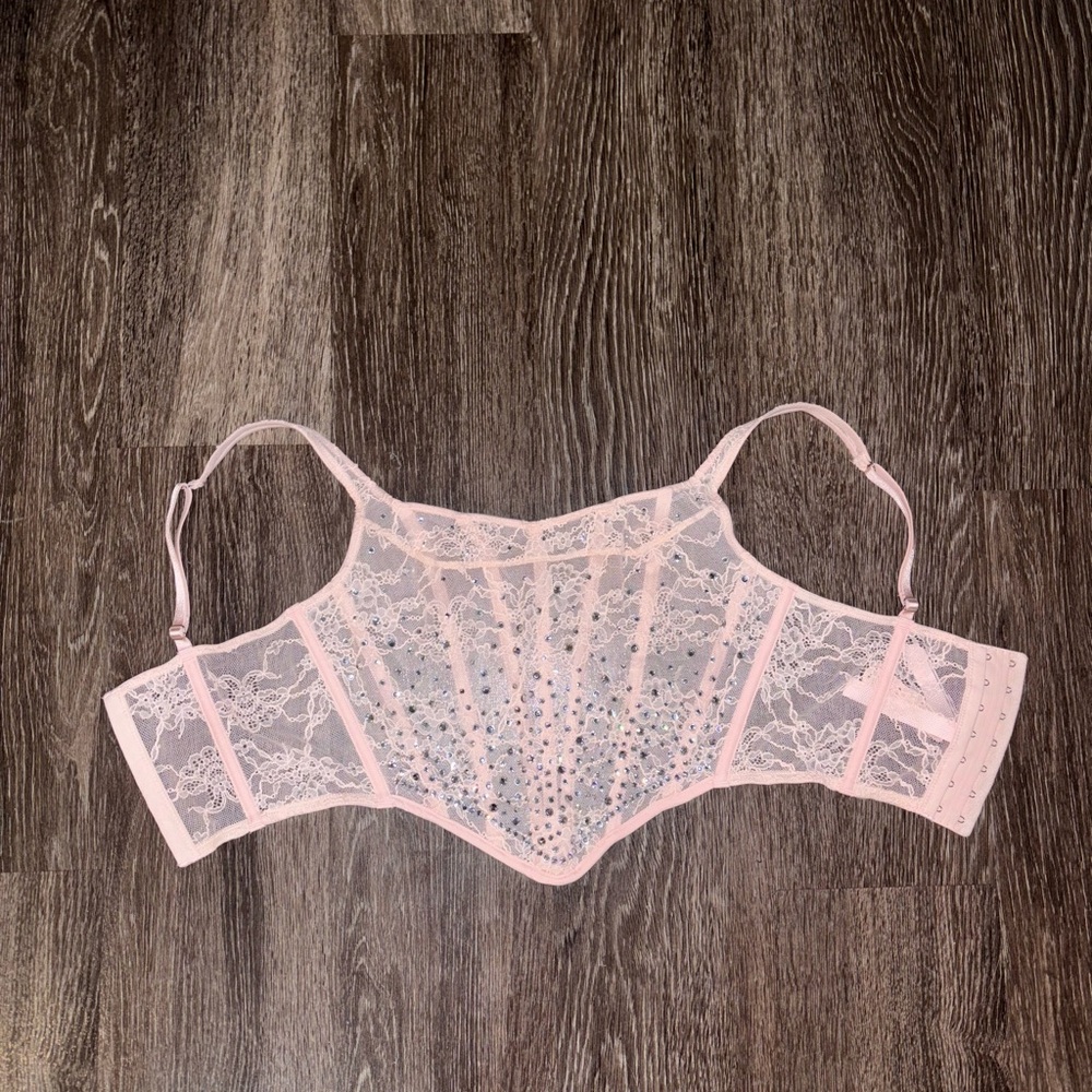 VS Mesh Sparkle Corset Top - Picture 2 of 6